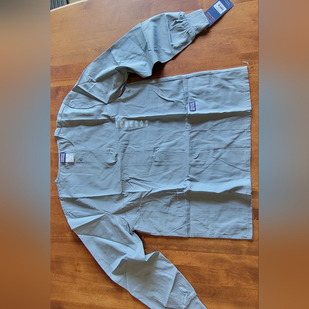 Cherokee Snap Front Warm-Up Jacket, Small, Grey